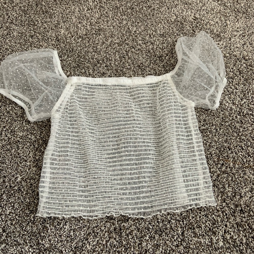 see through shirt with puffy sleeves